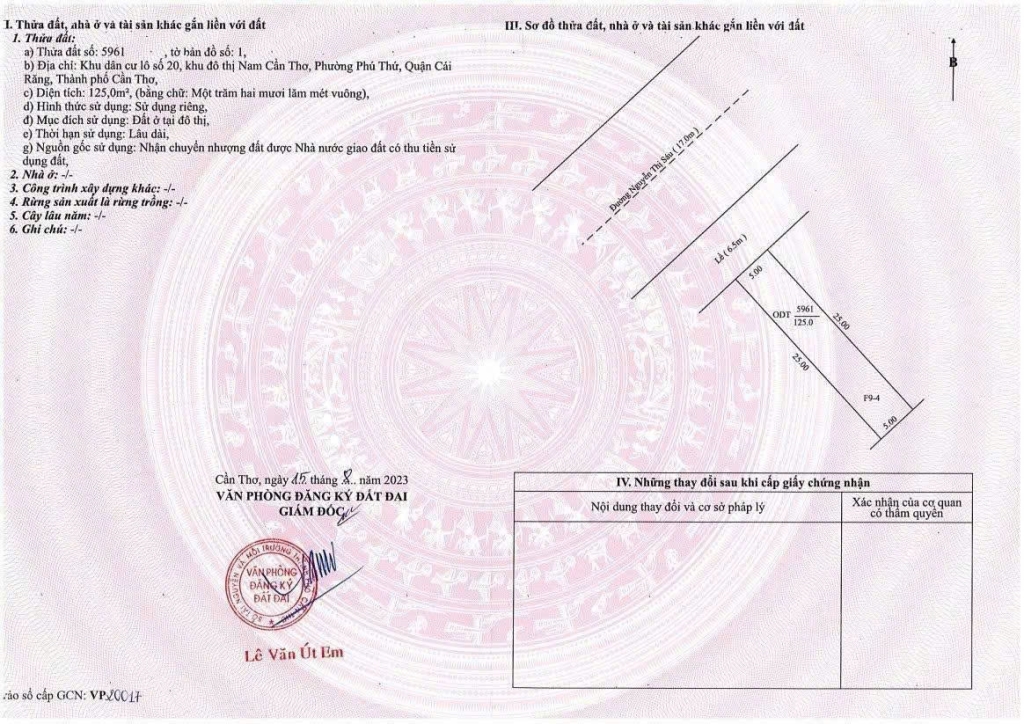 Cặp nền 250m² MT Nguyễn Thị Sáu, Cái Răng - Kinh doanh đắc lợi