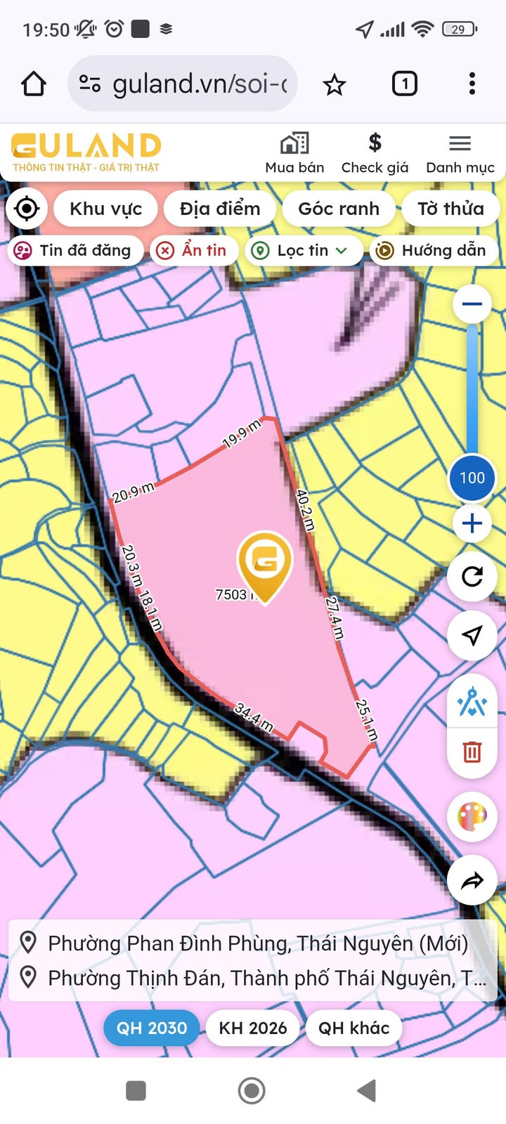 Đất Nền Biệt Thự Xã Quyết Thắng, TP. Thái Nguyên - 594m² Hướng Đông