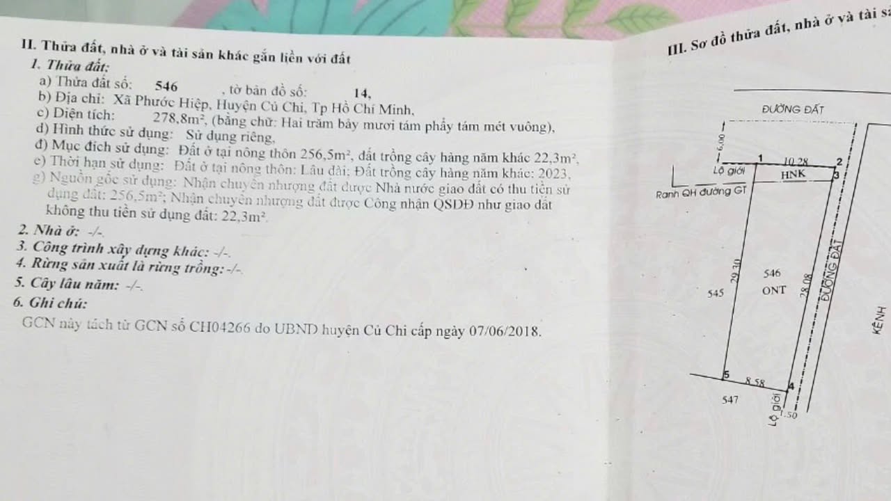 Đất Góc 256m² Tân An Hội, Củ Chi - 3.2 Tỷ, Sổ Hồng Riêng