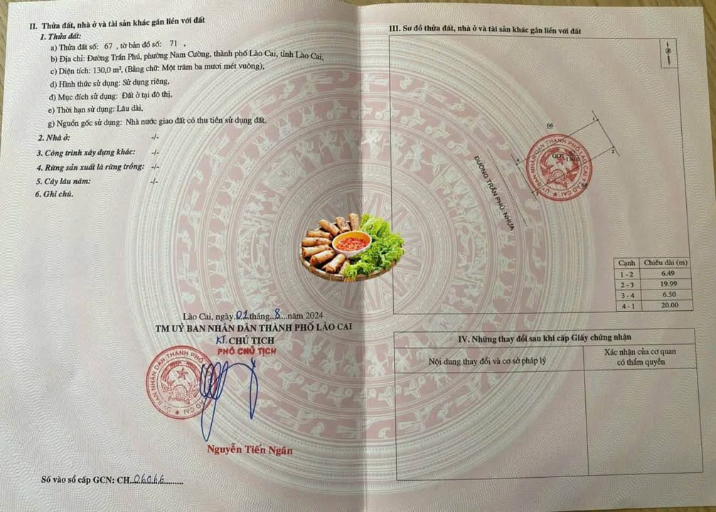 Đất nền Trần Phú TP Lào Cai 260m² - Sổ đỏ chính chủ!