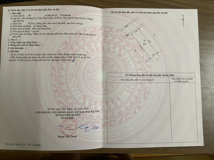 Đất đấu giá MT đường 428, Phú Xuyên 92.8m² - Giá tốt chỉ 3.54 tỷ