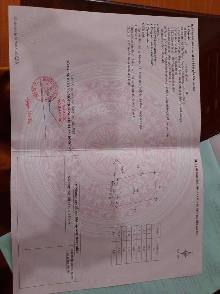 Đất Vườn Tân Thành, Đức Trọng 1364m² giá 1.35 tỷ - Tiềm năng tăng giá!