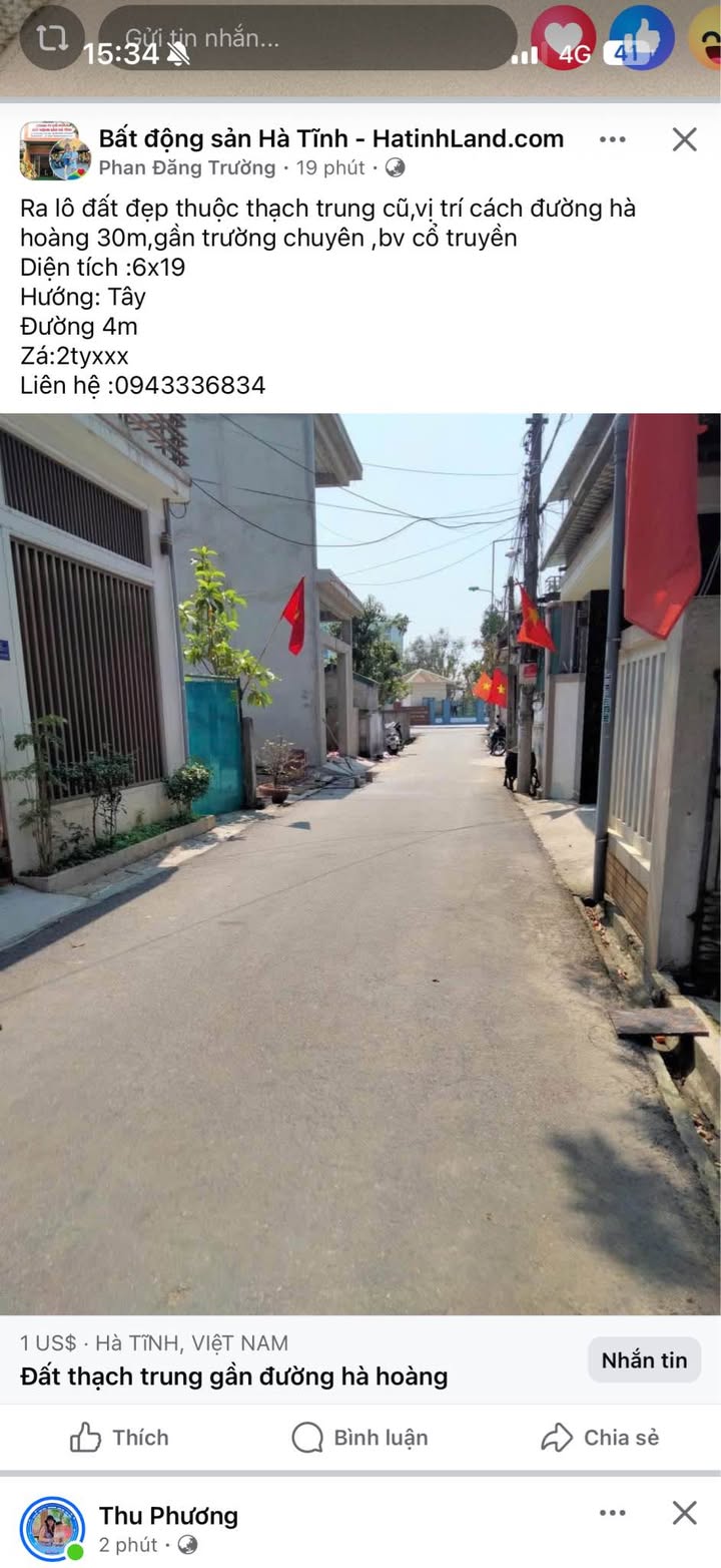 Bán Gấp Đất Vĩnh Hoà, Hà Tĩnh 118m² - Sổ Đỏ Rõ Ràng, Giá 2.5 Tỷ