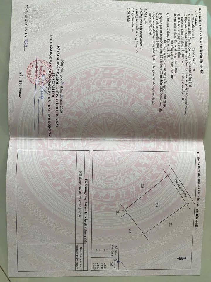 Đất Sổ Riêng 872m² Sân Bay Long Thành - Giá 3.5 Tỷ