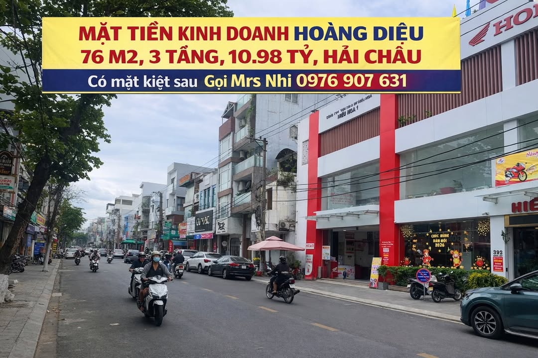 Nhà Mặt Tiền Hoàng Diệu 76m² (3 Tầng) - Kinh Doanh Đa Ngành, Giá 10.98 Tỷ