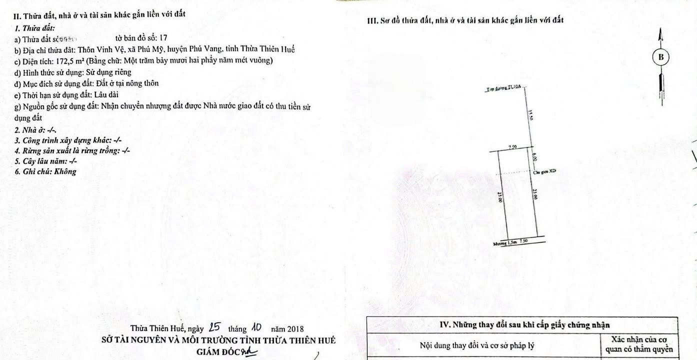 Đất nền Tỉnh Lộ 10 Huế 172.5m² - Tiềm năng tăng giá vượt trội!