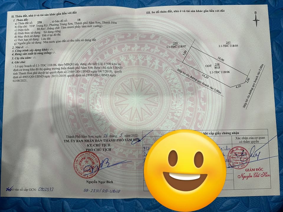 Đất nền Sầm Sơn 81m² - 2 Mặt Tiền Quảng Trường Biển, Sổ đỏ sẵn!