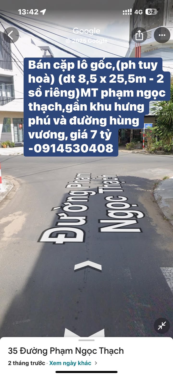 Đất nền Phạm Ngọc Thạch, Tuy Hòa 216m² - Sổ đỏ chính chủ!