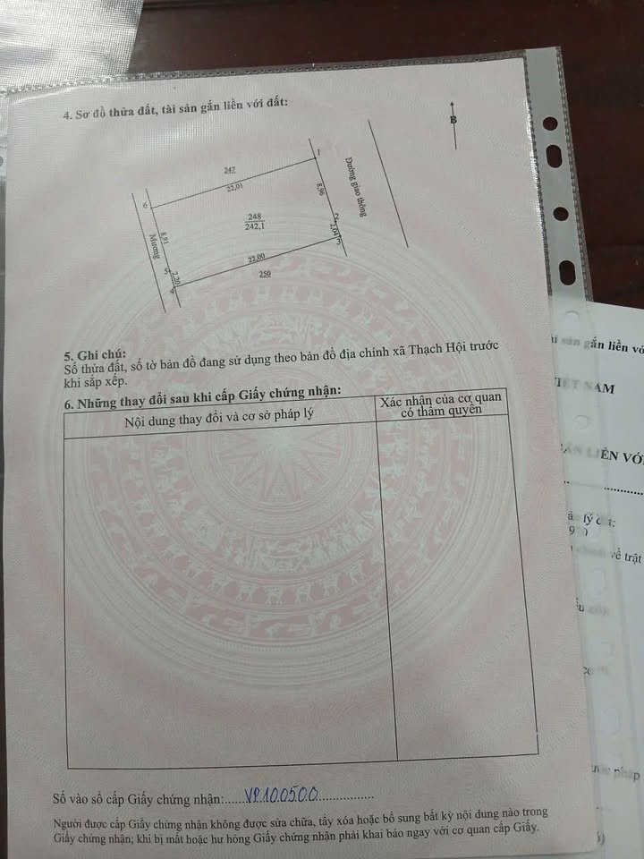 Đất nền Thạch Hội, Hà Tĩnh - 242m² - Sổ đỏ sẵn sàng, giá chỉ 1 tỷ+