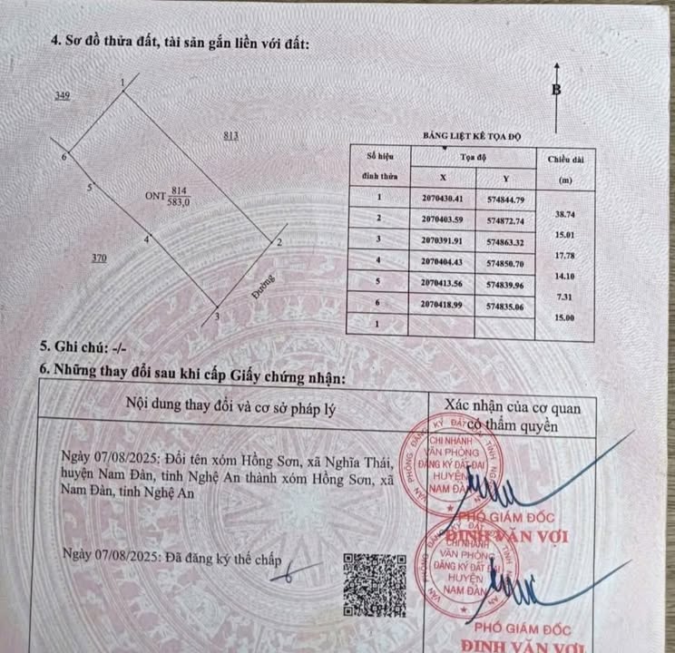 Đất Ở Nam Đàn 583m² - Sổ Hồng Sẵn, Vị Trí Đắc Địa