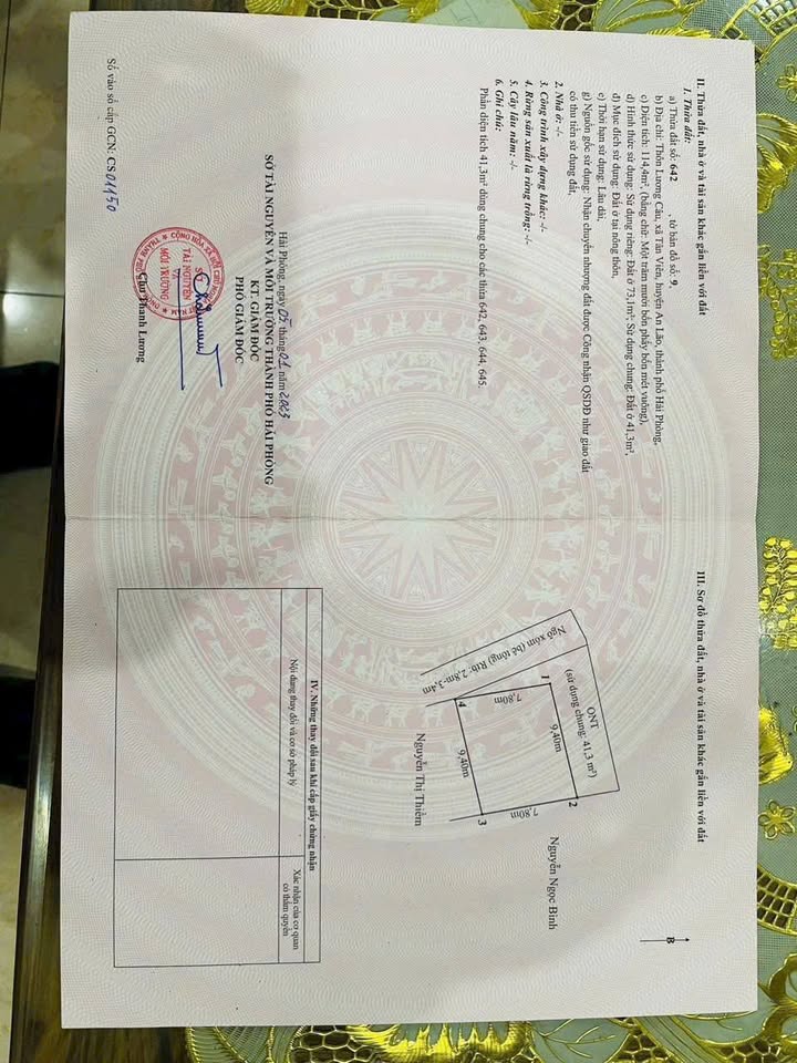 Đất nền Hải Phòng 73m² Thôn Lương Câu - Đường to ô tô