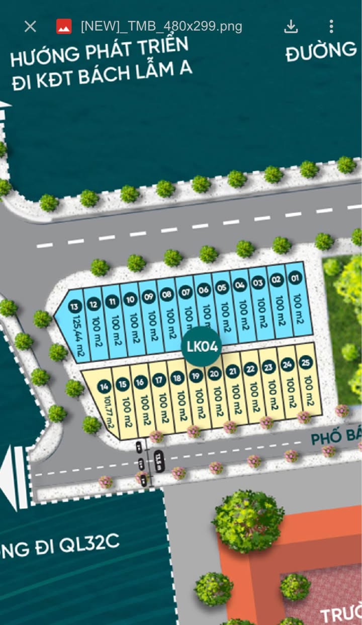 Đất nền Áp Góc Dự án Riverside Em Thu, Yên Bái - 100m² Giá 2.5 Tỷ