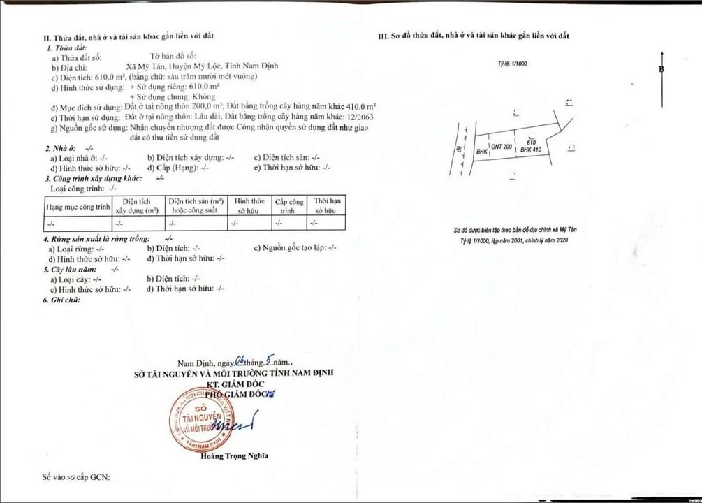 Bán Đất Vàng Nam Định 610m² - Sổ Đỏ Chính Chủ, Giá Đầu Tư