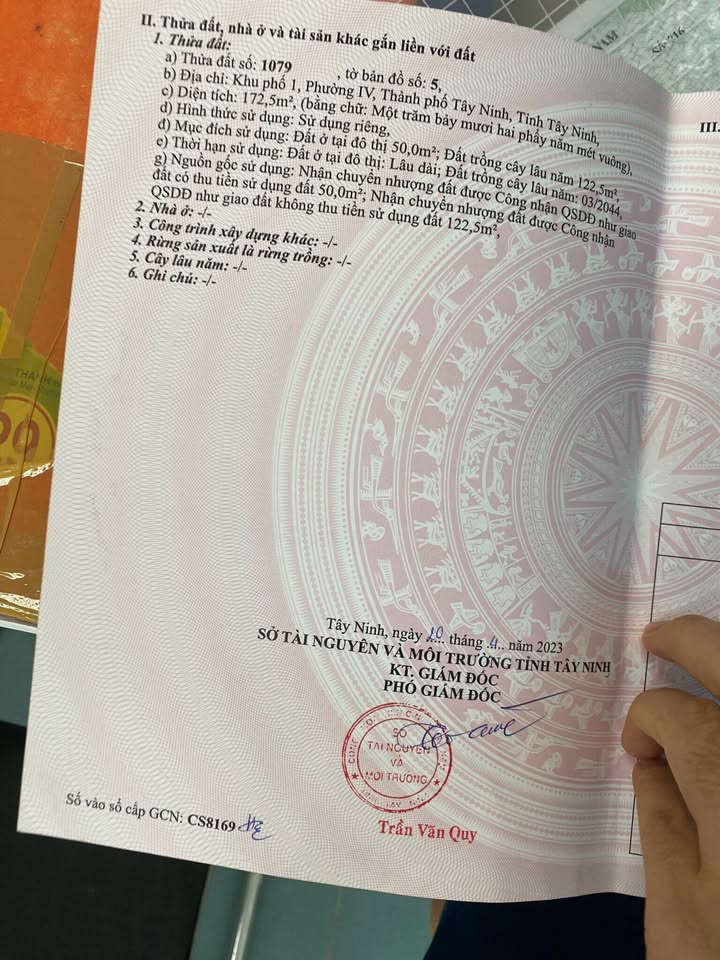 Đất Nền P.4 TP. Tây Ninh 172m² - Giá Ngộp 1.35 Tỷ, Sổ Hồng Sẵn Sàng