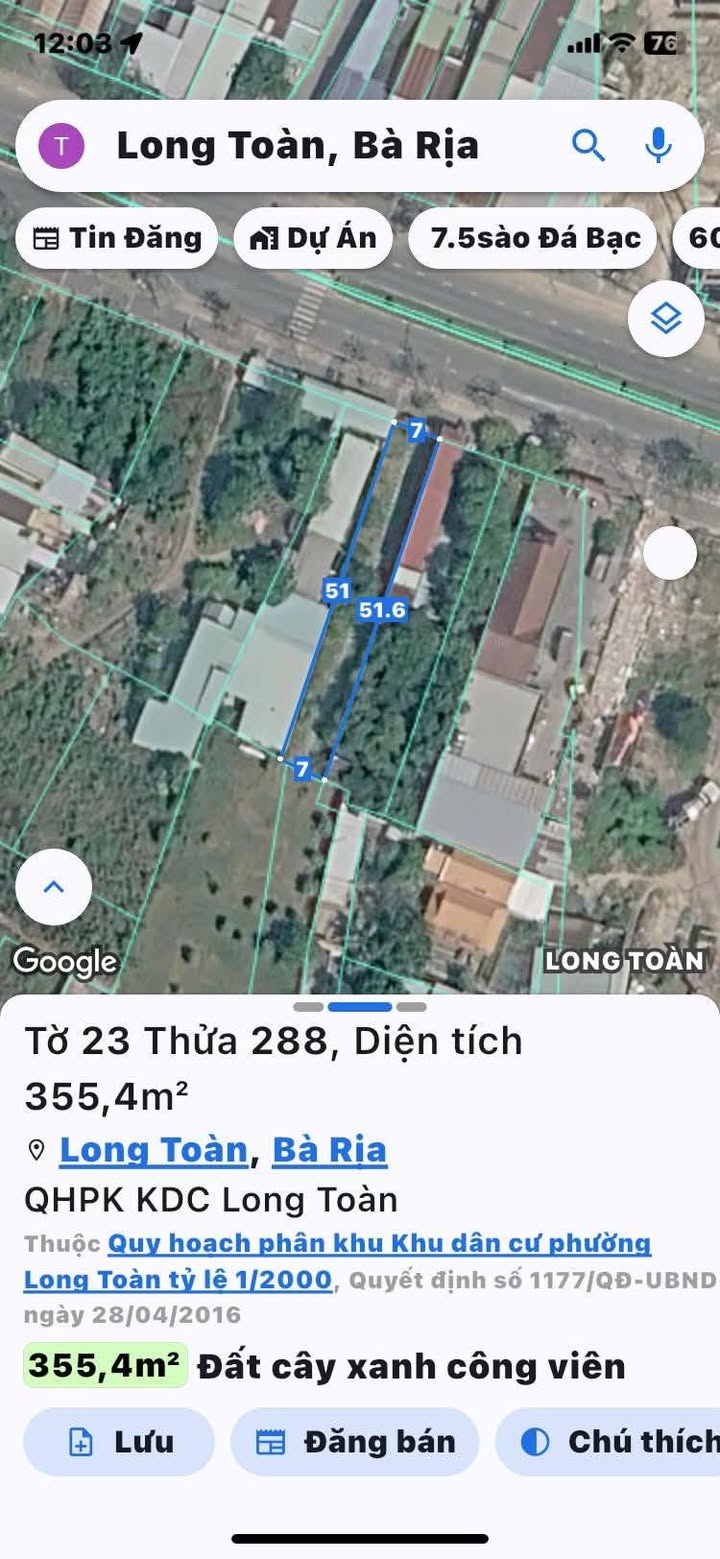 Bán Gấp Đất Vàng Mặt Tiền Võ Thị Sáu, TP Bà Rịa - 1890m² Sổ Đỏ