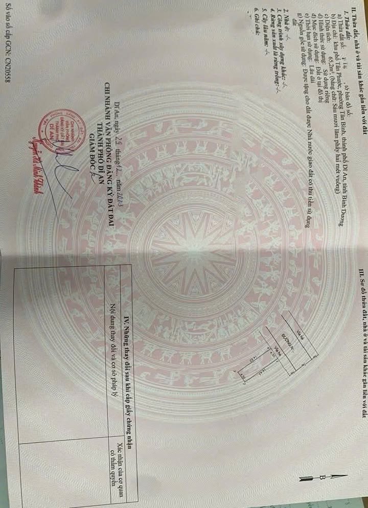 Đất nền KDC Lê Phong Tân Bình Dĩ An 65m² - Sổ đỏ chính chủ!