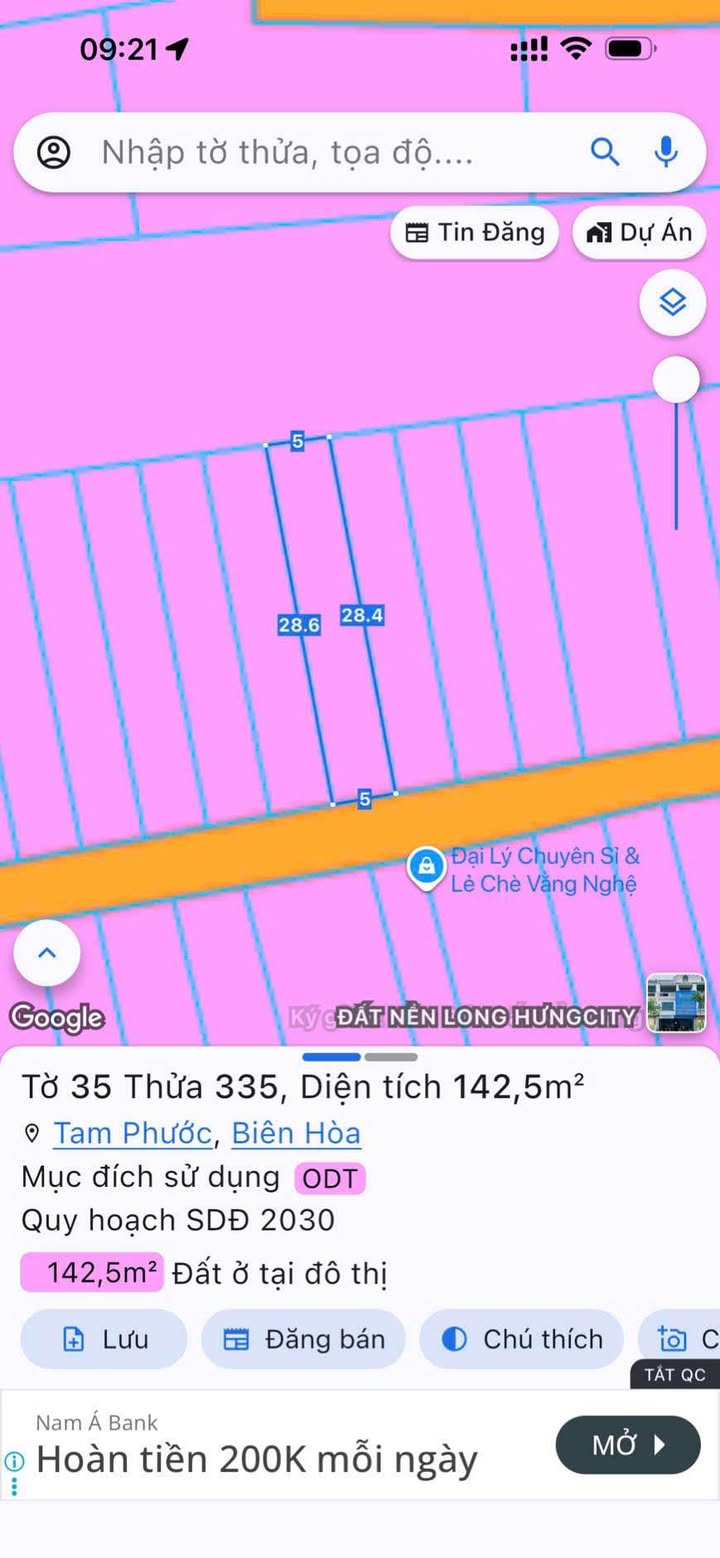 Bán Đất T. Phước - Biên Hòa 143m² Sổ Hồng Riêng, Giá 2 Tỷ