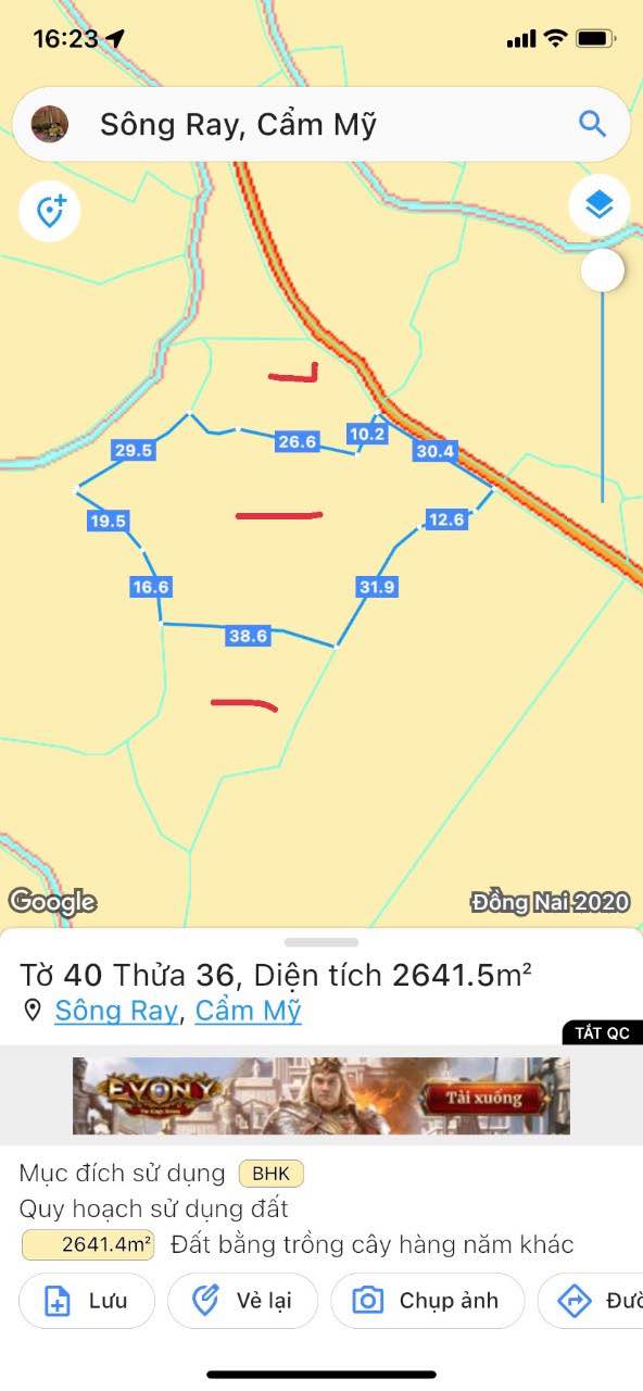 Đất vườn Sông Ray Cẩm Mỹ 4.600m² 2.99 tỷ - Sổ hồng rõ ràng