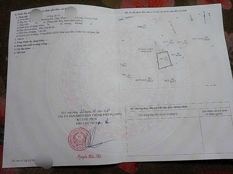 Đất nền Bãi Cháy 70m² - Hướng Tây, Sẵn Sổ Hồng, Giá 1.65 Tỷ