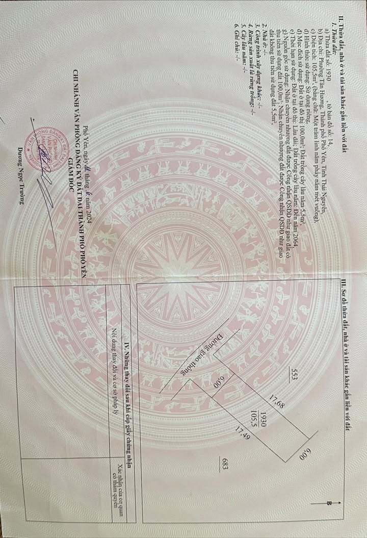 Đất Phổ Yên 105m² Sổ Đỏ Sẵn Sàng - Gần Trường Học, Đường Rộng 5m