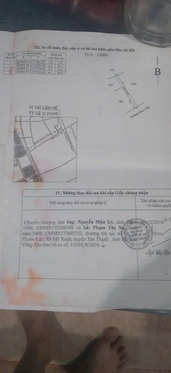 Đất Nền Xã Phước Lập, Phú Mỹ 415m² - Sổ đỏ chính chủ!