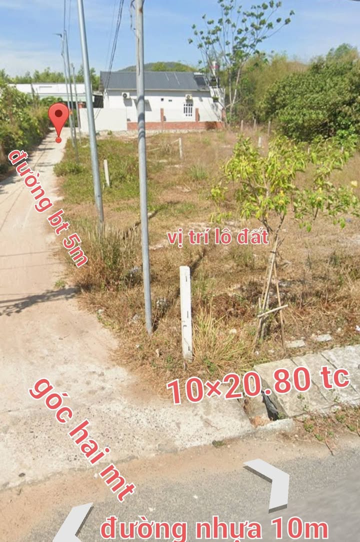 Đất nền góc 2 mặt tiền nhựa 10m, Xã Tam An, Long Thành - 208m²