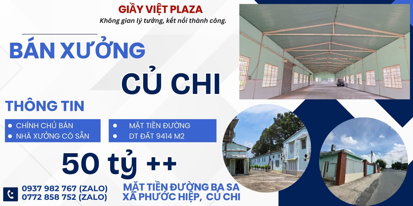 Bán Gấp Nhà Xưởng Củ Chi 9.414m² Mặt Tiền Đường Ba Sa - Đầu Tư Sinh Lời Cao