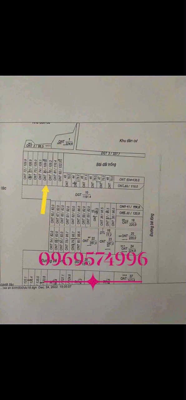 Đất nền An Bình, Thuận Thành 109m² - Đất thổ cư 100%