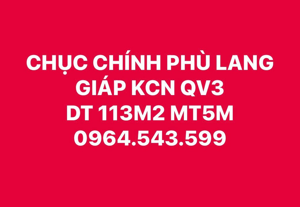 Đất Nền Trục Chính Phù Lãng, Bắc Ninh - 113m² Sổ Đỏ, Giá Cắt Lỗ