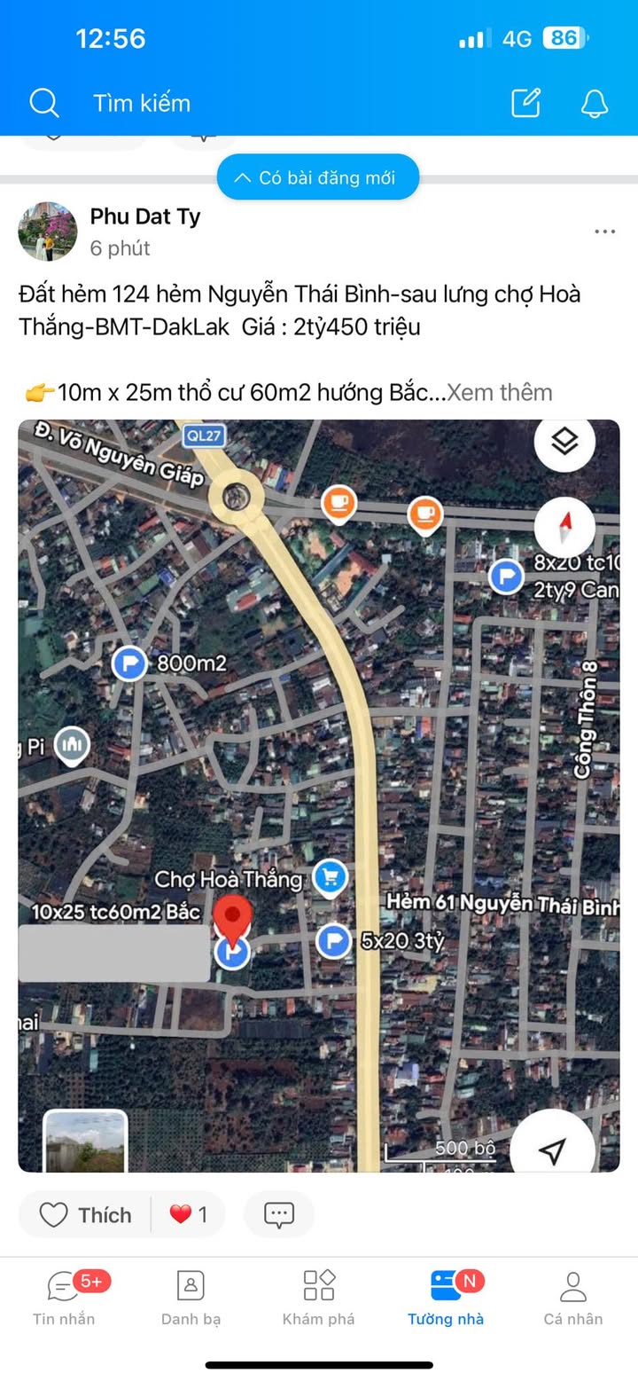 Đất Nền Thổ Cư 250m² - Ngay Sau Chợ Hòa Thắng, BMT - Giá 2.45 Tỷ