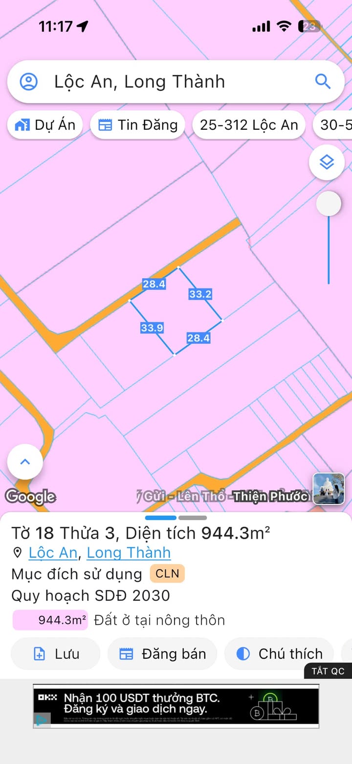 Đất nền Lộc An Long Thành 944m² giá 4.5 tỷ - Tiềm năng tăng giá vượt trội!