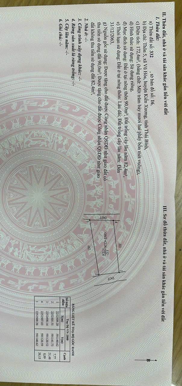 Đất nền Vũ Hoà Kiến Xương 172m² - Tiềm năng tăng giá vượt trội!