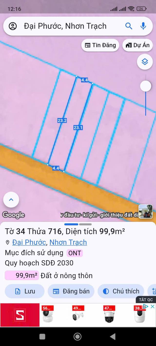 Đất Nền Sổ Đỏ 100m² Phú Đông, Nhơn Trạch - Giá 2.3 Tỷ, Ô Tô Vào Tận Nơi