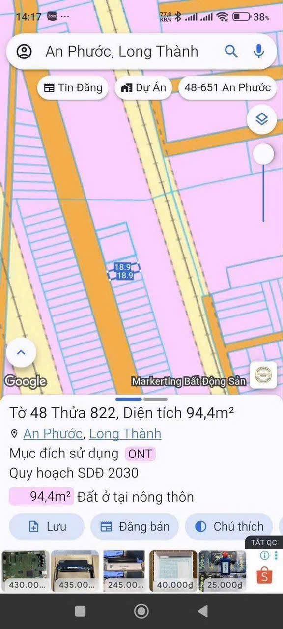 Bán Đất Mặt Tiền Kinh Doanh Xã An Phước, Long Thành - 94m² Giá 2.1 Tỷ