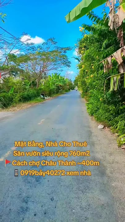 Mặt Tiền Sân Vườn 760m² Đường 30/4 Châu Thành, Trà Vinh - Giá 4 Triệu/Tháng