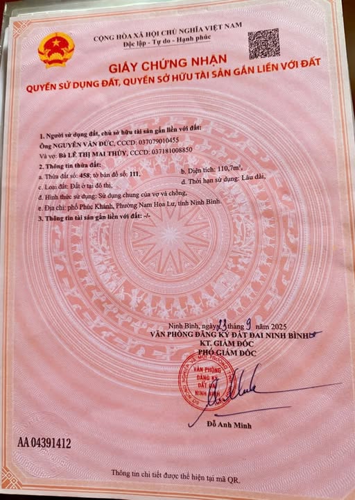 Đất Nền Ninh Phong, Hoa Lư 110.7m² - Sổ Đỏ Chính Chủ, Ngõ Ô Tô