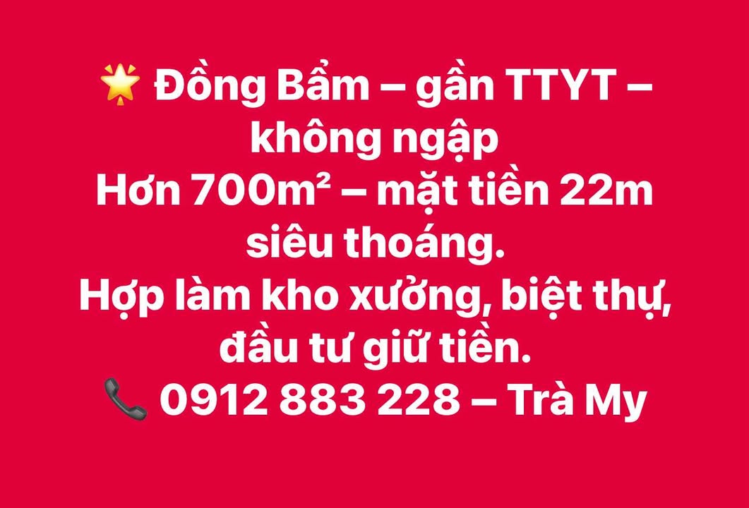 Đất Vườn Đồng Bẩm 700m² - Mặt tiền 22m, Ngay TTYT, Sẵn Sàng Đầu Tư