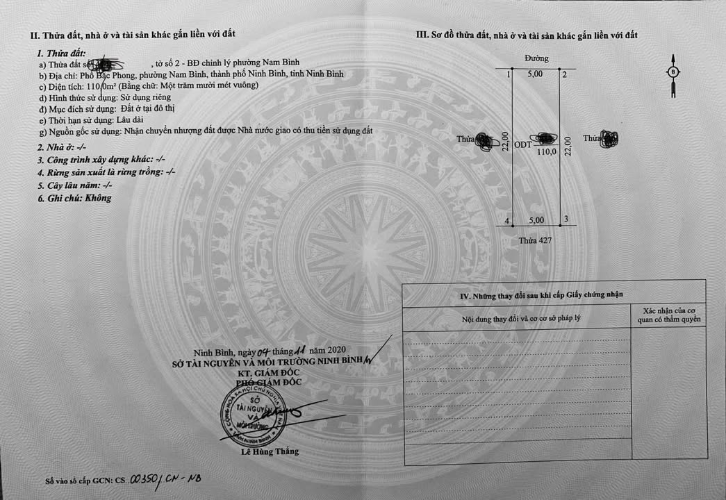 Đất nền Lý Nhân Tông, Hoa Lư 110m² - Sổ đỏ chính chủ!
