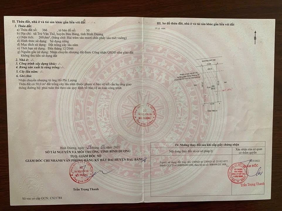 Đất nền Trừ Văn Thố, Bàu Bàng 269m² - Sổ đỏ chính chủ, công chứng ngay!