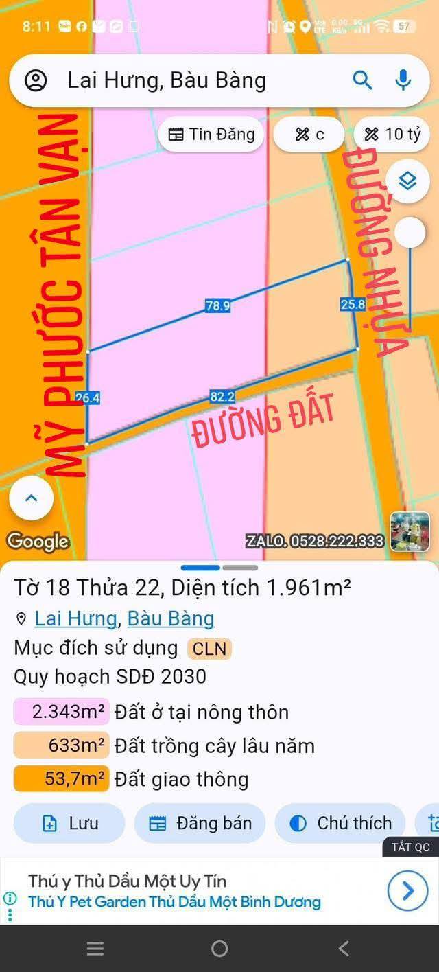 Đất nền Dĩ An 2132m² - Sổ đỏ chính chủ, tiềm năng tăng giá!
