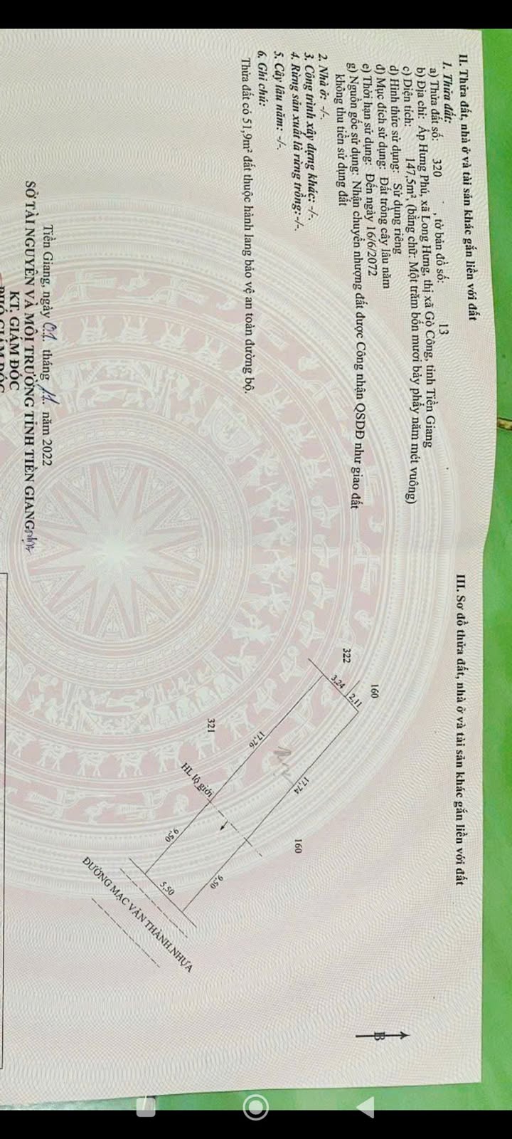 Đất Vàng MT Mạc Văn Thành, Gò Công - 147m² Sổ Đỏ Riêng