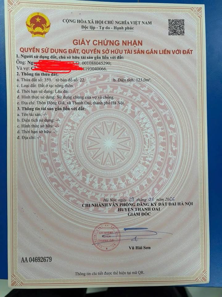 Đất nền Thanh Oai 123m² - Đường to ô tô, Lô góc đẹp!