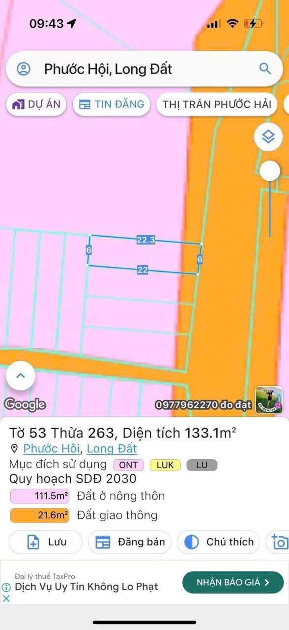 Bán Đất Nền Phước Hội, Đất Đỏ BRVT - 138m², Sổ Sẵn, 1.4 Tỷ