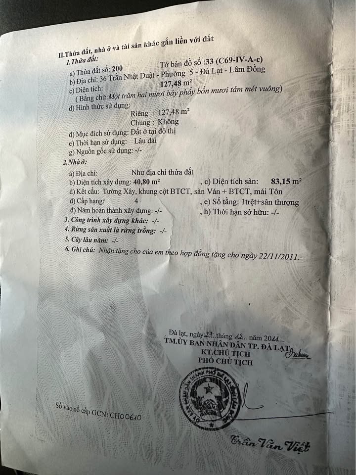 Nhà cấp 4 Trần Nhật Duật Đà Lạt 127m² giá 9 tỷ - Vị trí đẹp!