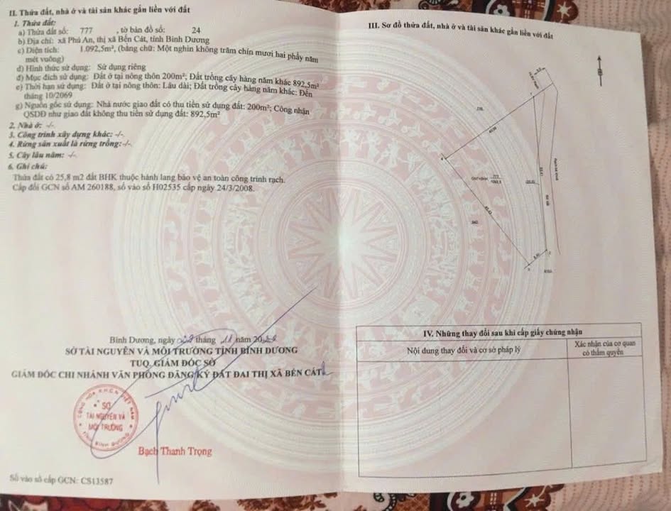 Đất Vườn Nghỉ Dưỡng 1100m² Sổ Thổ Cư Tại Bến Cát, Bình Dương - Giá 2 Tỷ