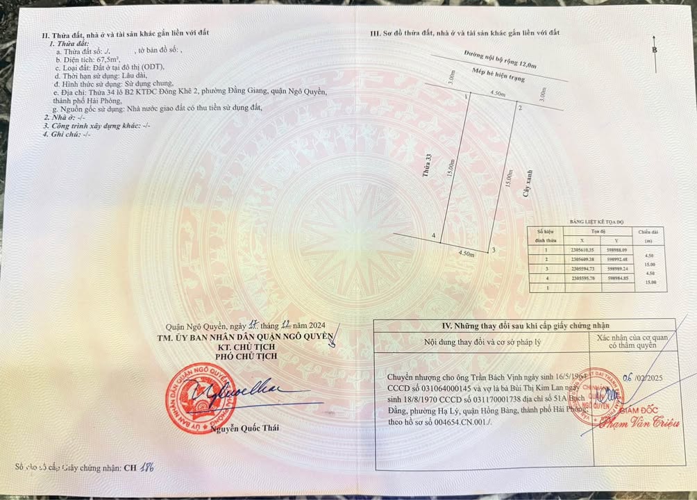 Đất Nền Vạn Mỹ Ngô Quyền 67.5m² - Hướng Bắc, Sổ Đỏ, Giá Tốt