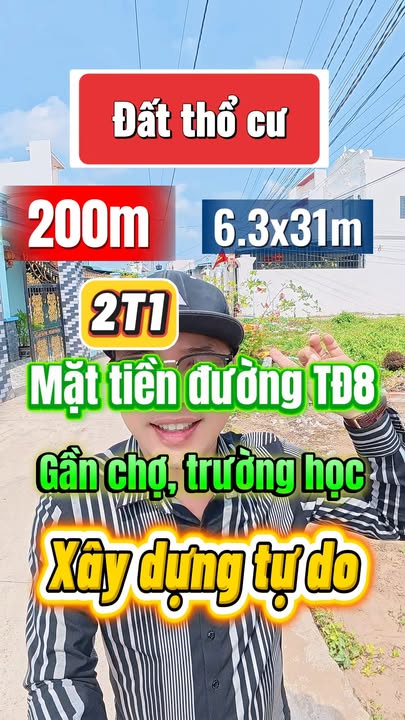 Đất thổ cư Cần Giuộc 200m² giá 2.1 tỷ - Sổ đỏ chính chủ!