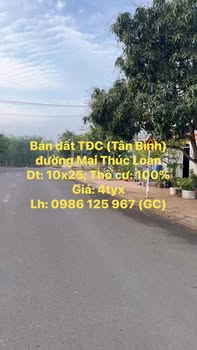 Đất nền Mai Thúc Loan Tân Bình 250m² - Sổ đỏ chính chủ!
