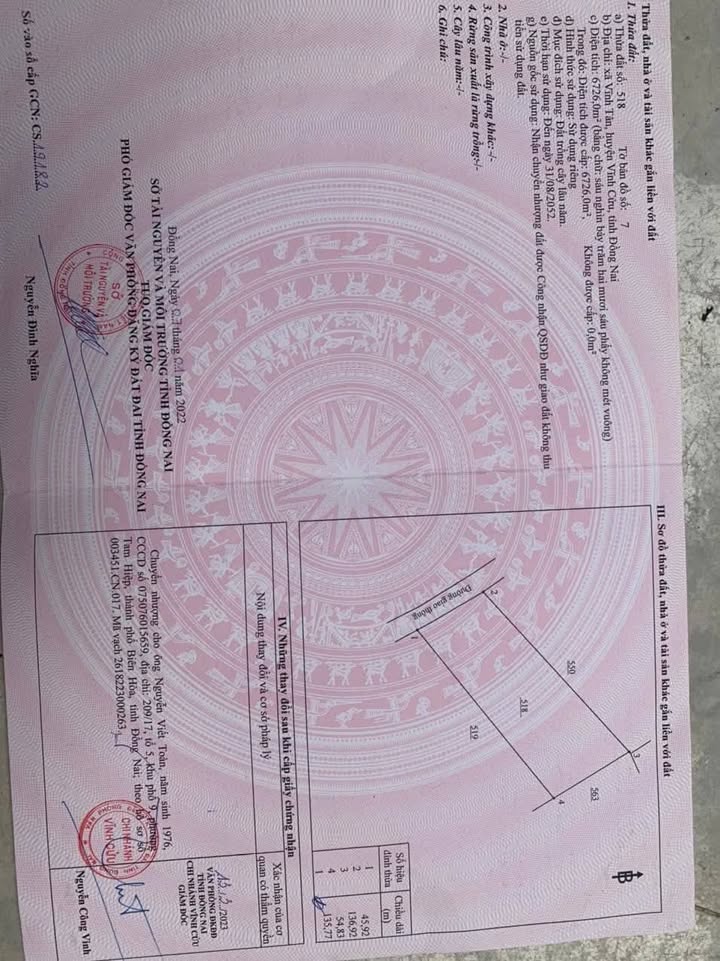 Đất vườn Vĩnh Tân, Đồng Nai 6771m² - Nghỉ dưỡng lý tưởng!