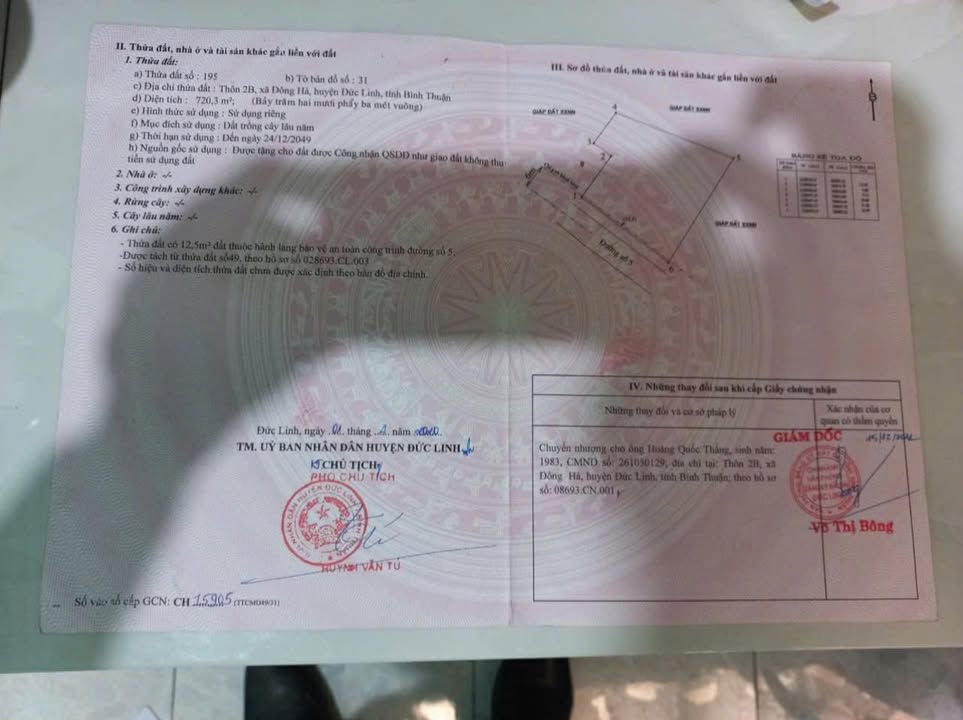 Bán Gấp Đất Vàng 1000m² Sau Chợ Đông Hà, Bình Thuận - Sổ Riêng